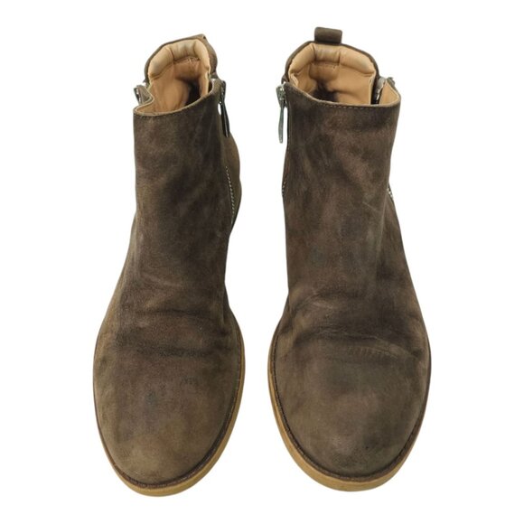 Franco Sarto Keegan Ankle Boot Nubuck Leather Booties Womens Size 6 M Double Zip - Picture 10 of 12
